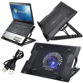 Refroidisseur et Support ajustable pour Ordinateur Portable Noir