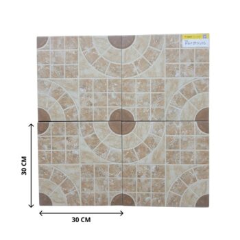 Carreau antidérapant motif géométrique beige et marron 30x30 cm