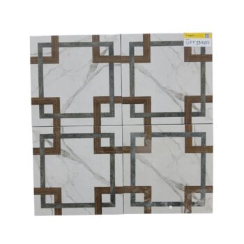 Carreau de sol 30x30 cm au design géométrique marbré et bois