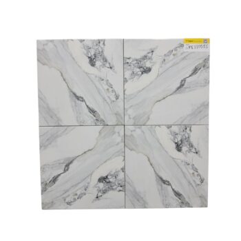 Carrelage sol 30x30 cm effet marbre blanc avec veines grises